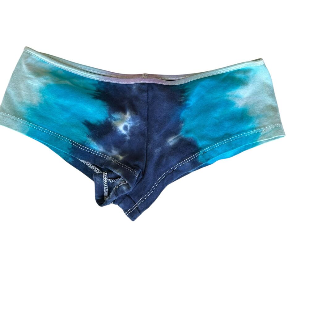 Womens Panties Size Juniors Large Handmade Tie Dye Blue Underwear Brand New